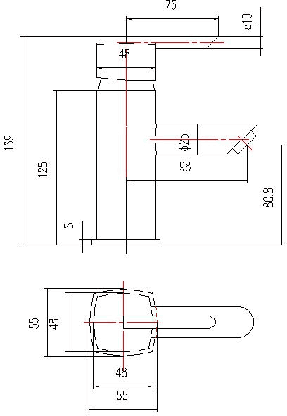 Single Lever Mono Basin Mixer With Free Pop Up Waste. technical image