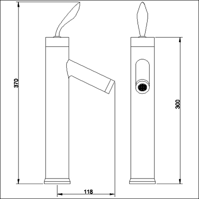 Single lever high rise mixer. technical image