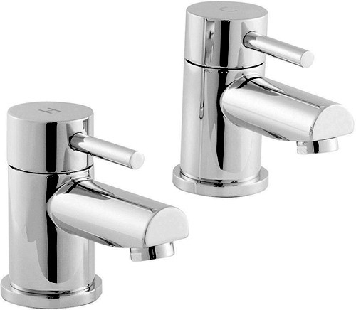 Basin Taps (Pair, Chrome). technical image