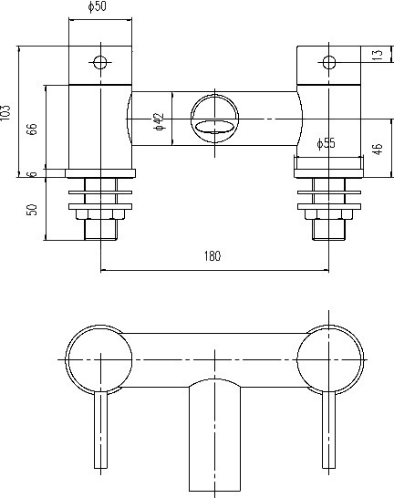 Bath Filler Tap (Chrome). technical image