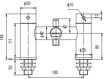 Bath Shower Mixer Tap With Shower Kit & Wall Bracket. technical image