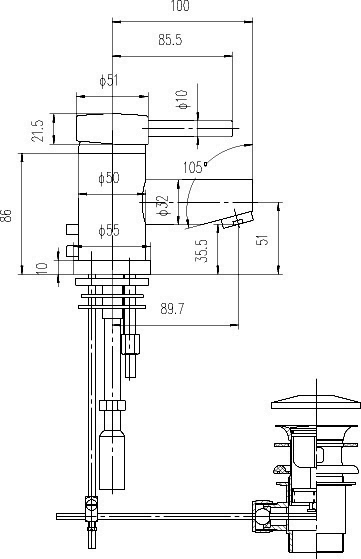 Eco Click Mono Basin Mixer Tap With Pop Up Waste. technical image