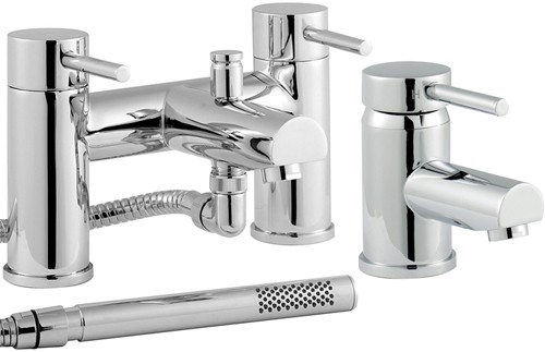 Basin & Bath Shower Mixer Tap Set (Free Shower Kit). technical image