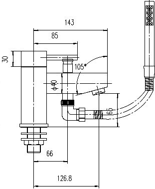 Basin & Bath Shower Mixer Tap Set (Free Shower Kit). technical image