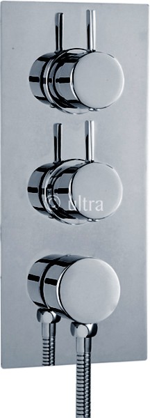 3/4" Twin Thermostatic Shower Valve With Diverter & Outlet. technical image