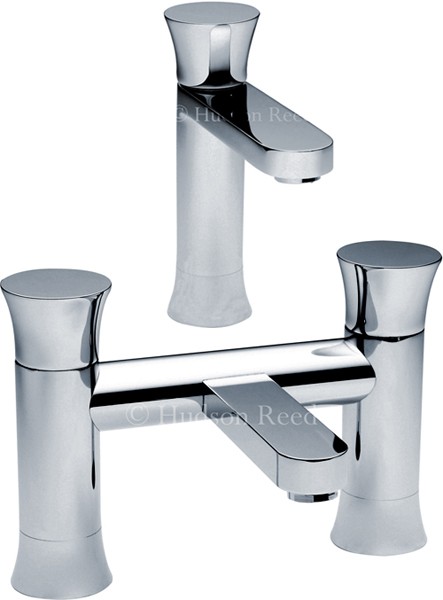 Basin Mixer & Bath Filler Tap Set (Chrome). technical image