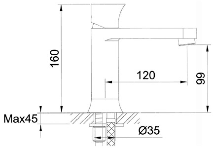 Basin Mixer & Bath Filler Tap Set (Chrome). technical image