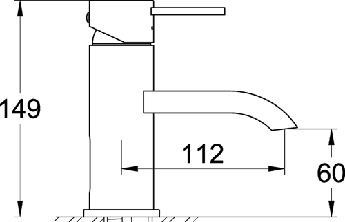 Basin Tap (Chrome). technical image