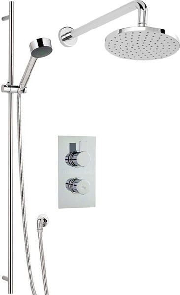 3/4" Thermostatic Shower Valve, Diverter, Head & Slide Rail. technical image