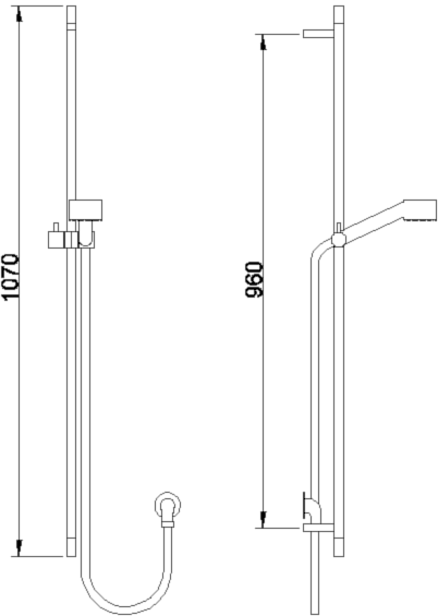 3/4" Thermostatic Shower Valve, Diverter, Head & Slide Rail. technical image