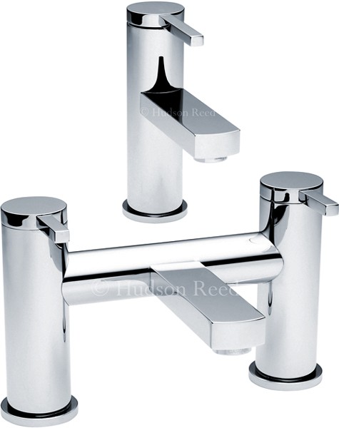 Basin Mixer & Bath Filler Tap Set (Chrome). technical image