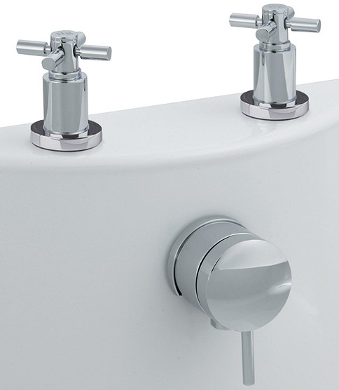 Freeflow Bath Filler, Cross Handles With Pop Up Waste. technical image