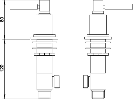 Freeflow Bath Filler, Cross Handles With Pop Up Waste. technical image