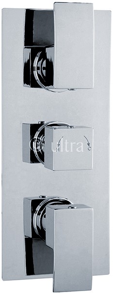Triple Concealed Thermostatic Shower Valve (Chrome). technical image