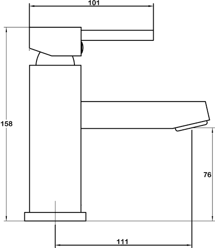 Basin Mixer & Bath Filler Tap Set (Chrome). technical image
