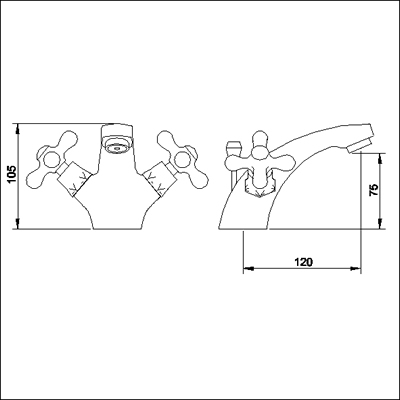 Mono Basin Mixer + Pop Up Waste (Gold) technical image