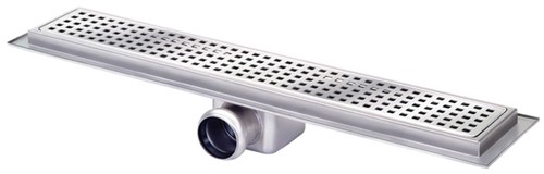 Rectangular Wetroom Shower Channel, Side Outlet. 800x100mm. technical image