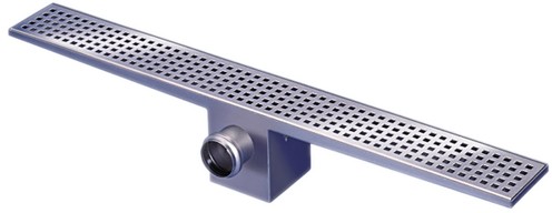Rectangular Wetroom Shower Drain With Side Outlet. 2000mm. technical image