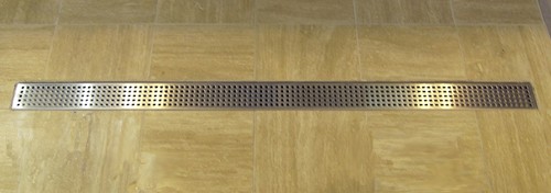 Rectangular Wetroom Shower Drain With Side Outlet. 2000mm. technical image