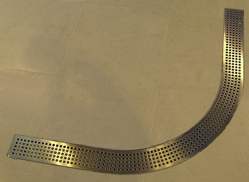 Quadrant Wetroom Shower Drain With Side Outlet. 1000mm. technical image