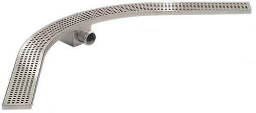 Quadrant Wetroom Shower Drain With Side Outlet. 900mm. technical image