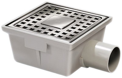 Wetroom Gully With Stainless Steel Grate, Side Outlet. 150mm. technical image