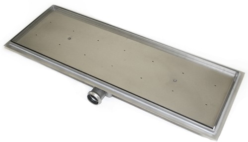 Stainless Steel Wetroom Tile Drain With Frame. 910x300mm. technical image