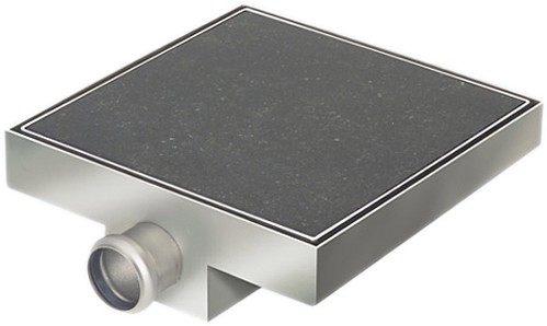 Stainless Steel Wetroom Tile Gully With Side Outlet. 450mm. technical image