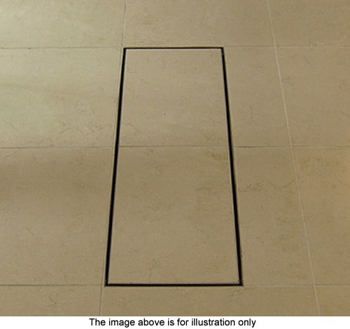 Stainless Steel Wetroom Tile Gully With Side Outlet. 450mm. technical image