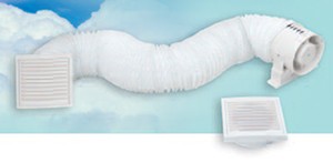 Inline Shower Extractor Fan With Timer And Kit. 100mm. technical image
