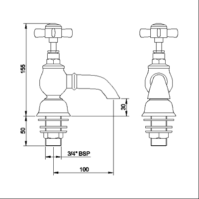 Bath Taps (Chrome) technical image