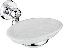 Bristan 1901 Ceramic Soap Dish, Chrome Plated.
