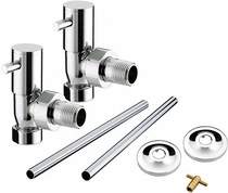 Bristan Heating Angled Contemporary Radiator Valves Pack (Chrome).