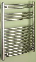 HeatLine Chrome Curved Multi-Rail Towel Radiator.  600x750mm.  1056 BTU.