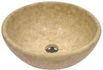Vado Travertine mosaic stone free-standing basin.  400x165mm.