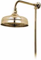 Vado Westbury Traditional rigid riser in gold with 8" shower head.