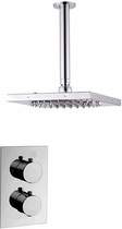 Hydra Showers Twin Thermostatic Shower Valve, Ceiling Arm & Square Head.