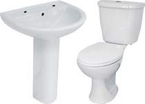 Hydra 4 Piece Bathroom Suite With Toilet & Basin (2 Tap Hole).