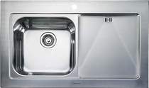 Rangemaster Mezzo 1.0 Bowl Stainless Steel Sink, Right Hand Drainer.