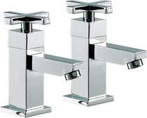 Mayfair Ice Quad Cross Basin Taps (Pair, Chrome).