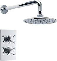 Premier Showers Twin Thermostatic Shower Valve With Round Head & Arm.