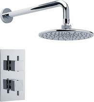 Premier Showers Twin Thermostatic Shower Valve, Head & Arm (ABS Trim).