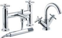 Premier Series 1 Basin & Bath Shower Mixer Tap Set (Chrome).