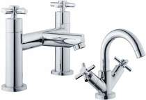 Premier Series 1 Basin & Bath Filler Tap Set (Chrome).