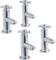 Premier Series 1 Basin & Bath Taps Set (Chrome).