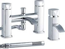 Premier Series A Basin & Bath Shower Mixer Tap Set (Chrome).