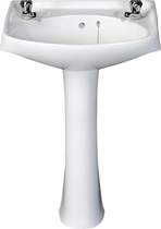 Shires 2 Tap Hole Contract Basin and Pedestal Uniped.