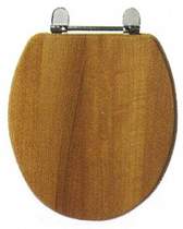 daVinci Cherry contemporary toilet seat with chrome hinges.