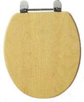 daVinci Birch contemporary toilet seat with chrome hinges.