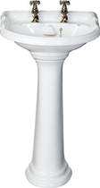 Waterford Ravel 2 Tap Hole Cloakroom Basin and Pedestal.